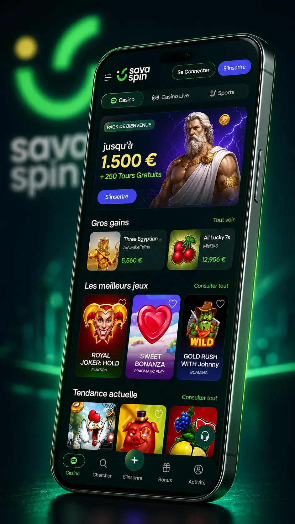 Savaspin Casino sur smartphone pour les joueurs en France